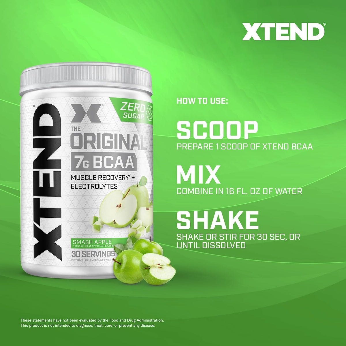 Xtend Original BCAA Powder 7g BCAA and 2.5g L-Glutamine, Sugar Free Post Workout Muscle Recovery