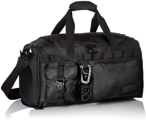 Fitdom 20" 32L Tactical Black Gym Duffle Bag with Shoe Compartment. Best Workout Bag For Men &