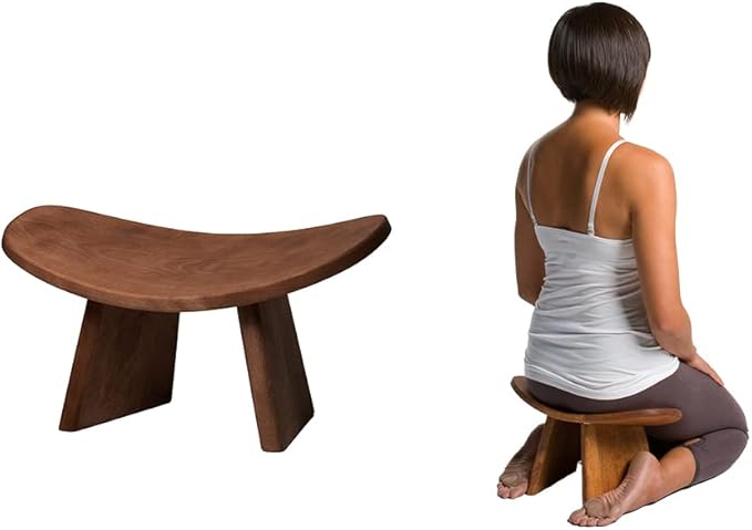 Meditation Bench IKUKO Original, Portable Version with Bag, Locally Handmade Wooden Kneeling