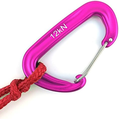 12kN 3.2"x2" Heavy-Duty Carabiner Clips - Durable, Lightweight Aluminum Alloy Carabiners for