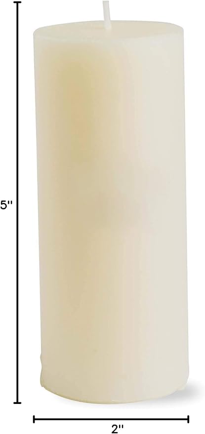 tag Chapel 2X5 Ivory Pillar Paraffin Wax Candle Unscented Drip-Free Long Burning 32 Hours for Home