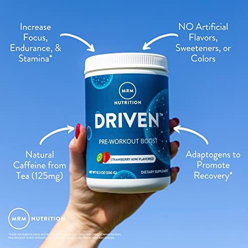 MRM Nutrition Driven Pre-Workout Powder | Mixed Berry Flavored | 125mg Caffeine | Pure Ingredients|