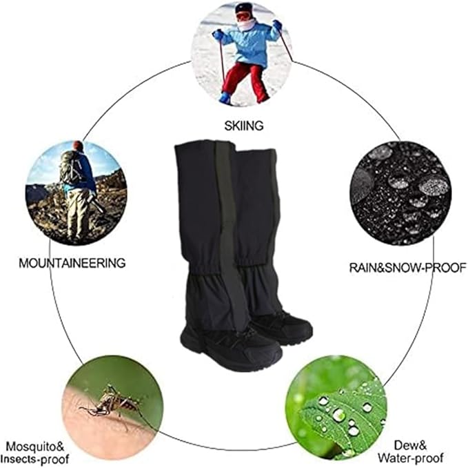 Gaiters for Hiking ??Waterproof and Breathable Leg Gaiters for Women and Men Boots, Adjustable