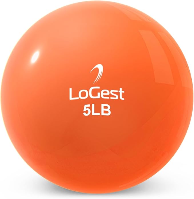 Logest Weighted Toning Exercise Balls Pair - Round Shape Medicine Ball - 1LB 2LB 3LB 4LB 5LB 6LB
