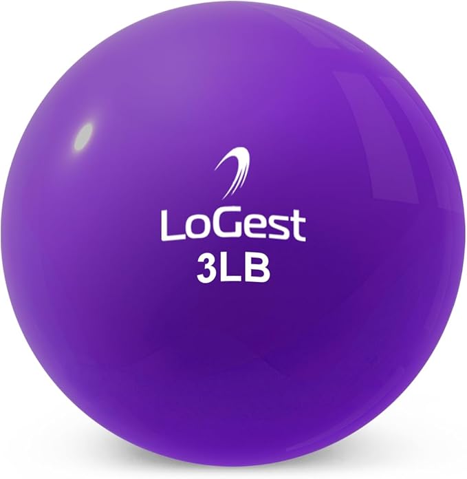 Logest Weighted Toning Exercise Balls Pair - Round Shape Medicine Ball - 1LB 2LB 3LB 4LB 5LB 6LB