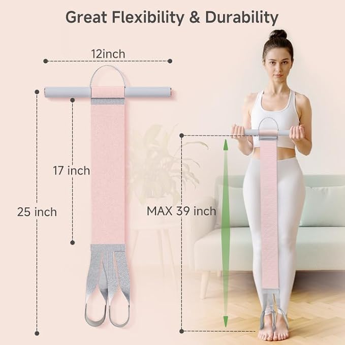 Fabric Resistance Band with Handles, 120lb Full-Body Excercise Band, Non-Slip Elastic Bands for
