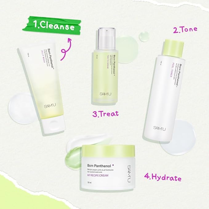 SAM'U Born Panthenol Jelly Wash, Korean Face Cleanser, Low pH Hydrating Gentle Bubble Cleanser