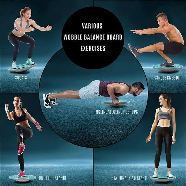 Yes4All Upgraded Wobble Balance Board, 16.34" TPE Non-slip, Stability Board for Home Gym, Standing