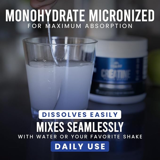 Micronized Creatine Monohydrate Powder, Vegan Creatine Powder Unflavoured, Supplements for Men
