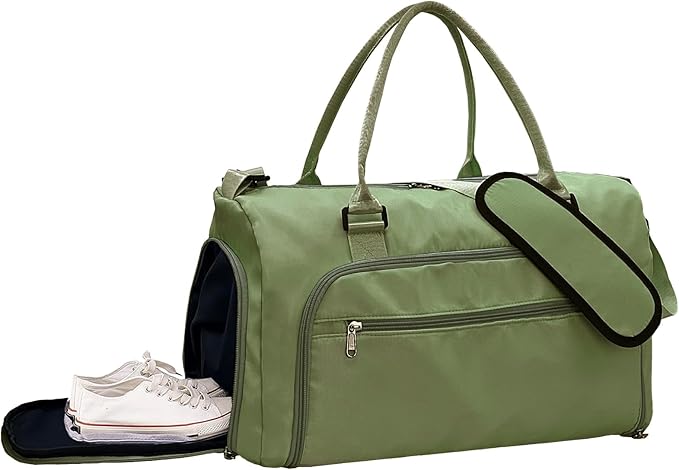 woogwin Gym Bag for Men & Women with Shoes & Wet Compartment Waterproof Duffle Bag for Travel