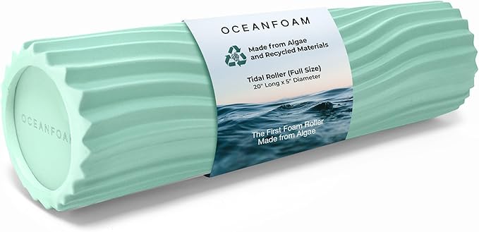 Oceanfoam Tidal Roller - Seafoam - Muscle Massage Foam Roller for Back Pain & Stretching - Firm and