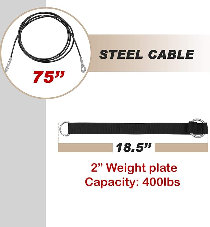 Yes4All Tricep Press Down Cable Machine Attachment Set, LAT Pulldown Attachment, Cable Machine
