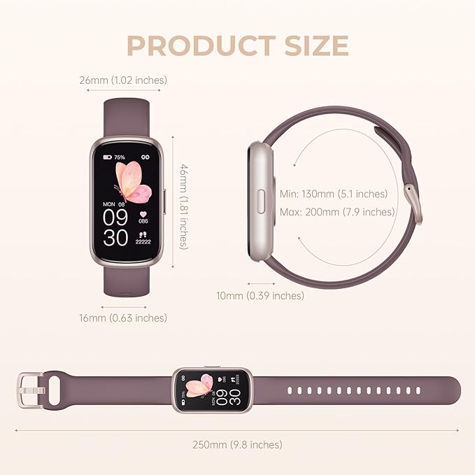 Health Fitness Tracker Smart Watch with 24/7 Heart Rate, Blood Oxygen, Sleep Tracker, Pedometer, 3