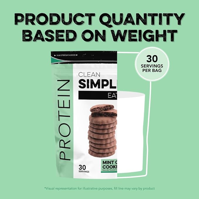 Clean Simple Eats Whey Protein Powder, Mint Chocolate Cookie Flavor, Naturally Sweetened, 100%