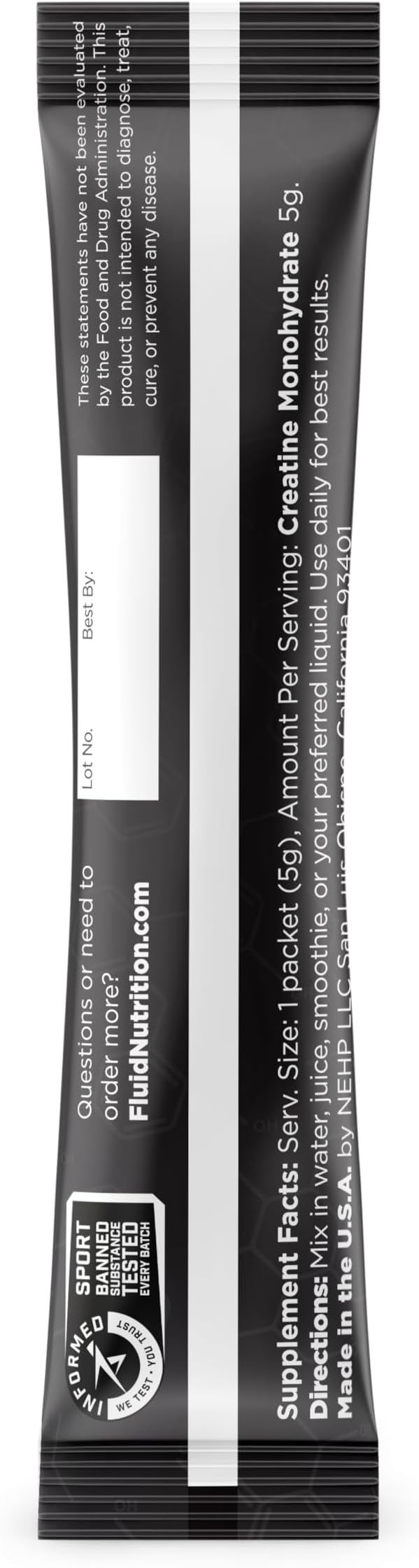 Fluid - Ultra-Fine Micronized 100% Creatine Monohydrate, Informed Sport Certified, Safe for