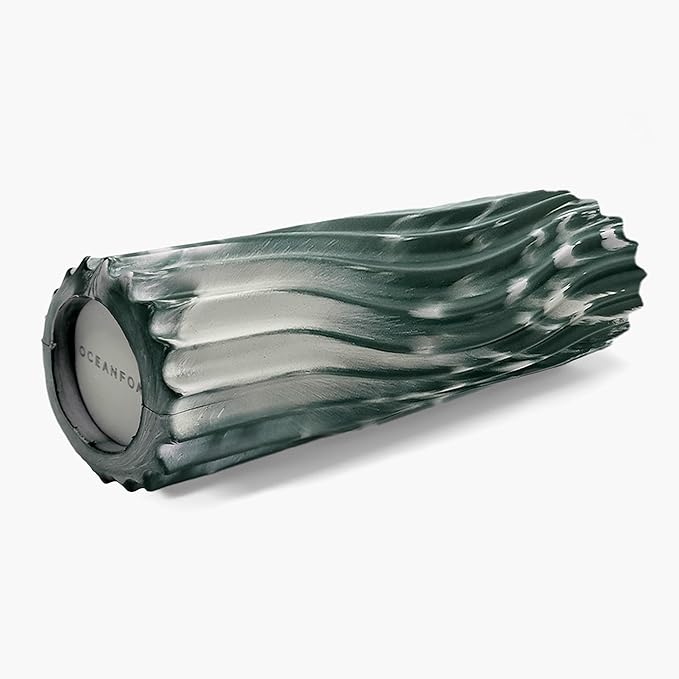 Oceanfoam Ripple Travel Foam Roller (11" x 3.35") Firm Mini Foam Roller for Physical Therapy, Deep