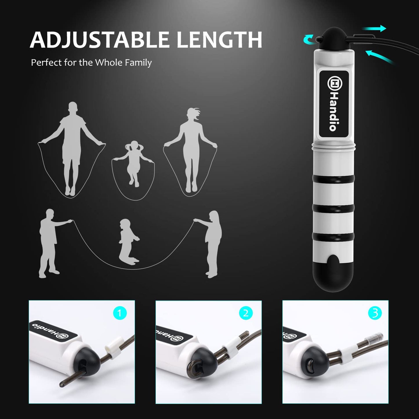 Jump Rope, H Handio Jump Rope with Counter, Workout Jumping Rope with Steel Ball Bearings