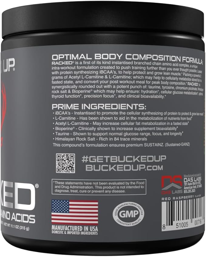 Bucked Up- BCAA RACKED??Branch Chained Amino Acids | L-Carnitine, Acetyl L-Carnitine, GBB | Post