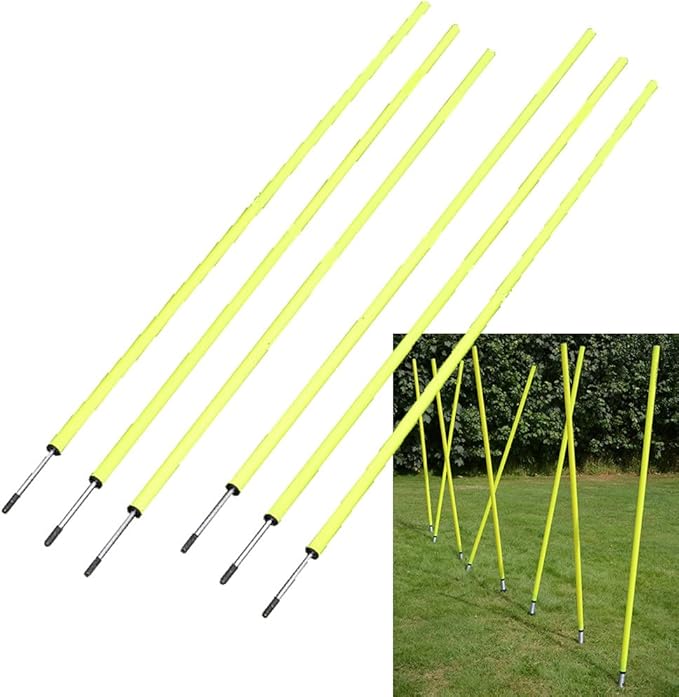 BlueDot Trading Soccer Agility Poles | Telescopic, Fixed & Collapsible Options (4, 6, 8 Piece Sets)