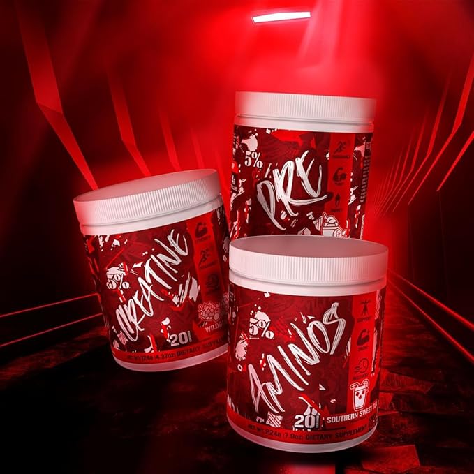 5% Nutrition Code Red Aminos BCAA & EAA Post Workout Recovery Powder | Full Spectrum Essential