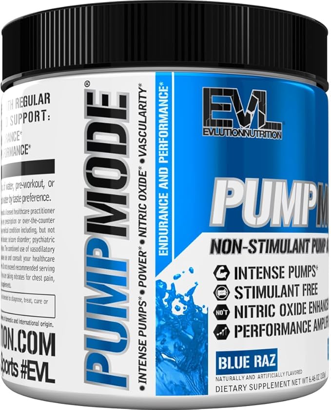 EVL PumpMode Nitric Oxide Supplement - Nitric Oxide Booster Pump Pre Workout Powder with Glycerol