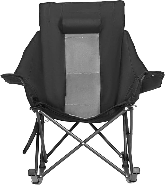 VEVOR Heated Camping Chair, 3 Heating Settings, Large-Sized Padded Folding Rocker, Heavy Duty