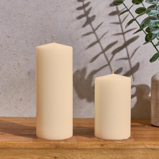 Simply Soson 2.5x6 inch Ivory Pillar Candles - Set of 6 Tall Emergency Candles