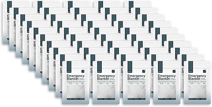Altland 50 Pack of Emergency Blankets - Bulk Heat Reflective Blankets for Winter Survival Kits