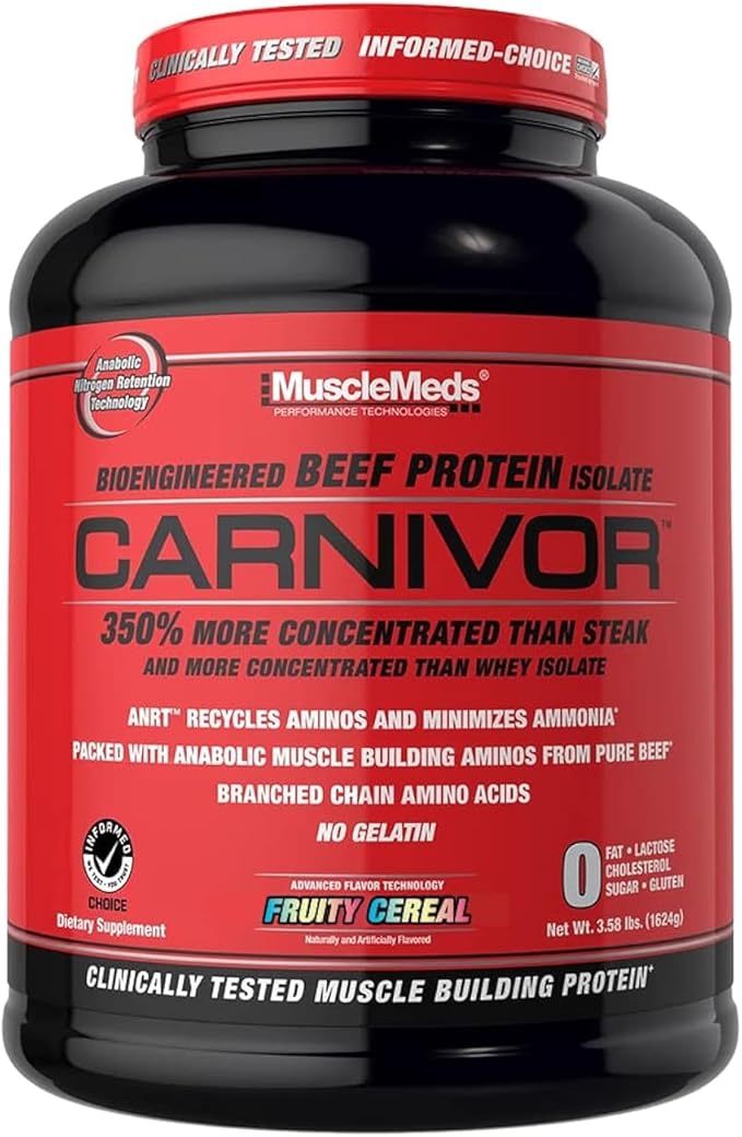 MuscleMeds CARNIVOR Beef Protein Isolate Powder, Muscle Building, Recovery, Lactose Free, Sugar