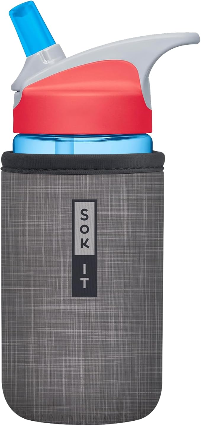 Sok It BotlSok Water Bottle Sleeve Insulated Neoprene Cover (Anthracite, Fits 12oz CamelBak or
