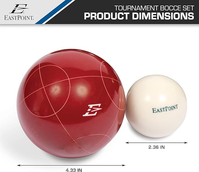 Eastpoint Sports Resin Bocce Ball Set- Features Deluxe Carry Case and All Accessories; Outdoor Fun