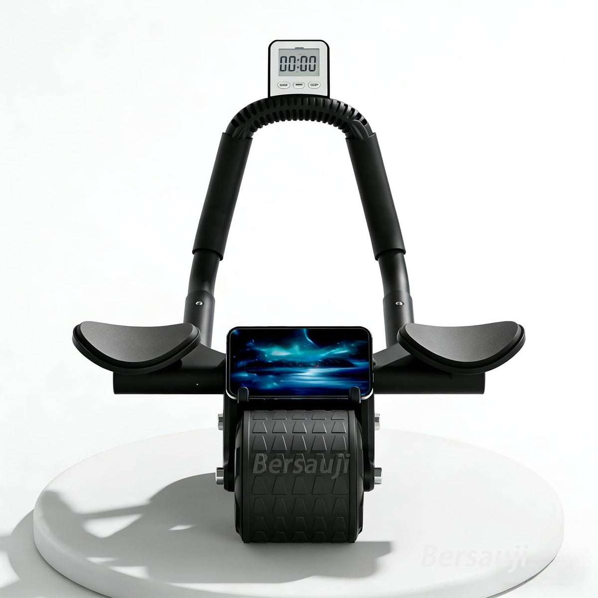 2026 Upgraded Ab Roller Wheel with Knee Mat &Timer - Automatic Rebound Abdominal Wheel with Elbow