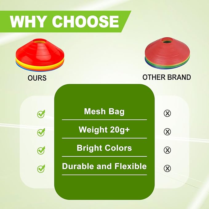 Ashsajkd(Set of 25/50/100 - Agility Soccer Cones with Carry Bag and for ï¼?Football Cones for