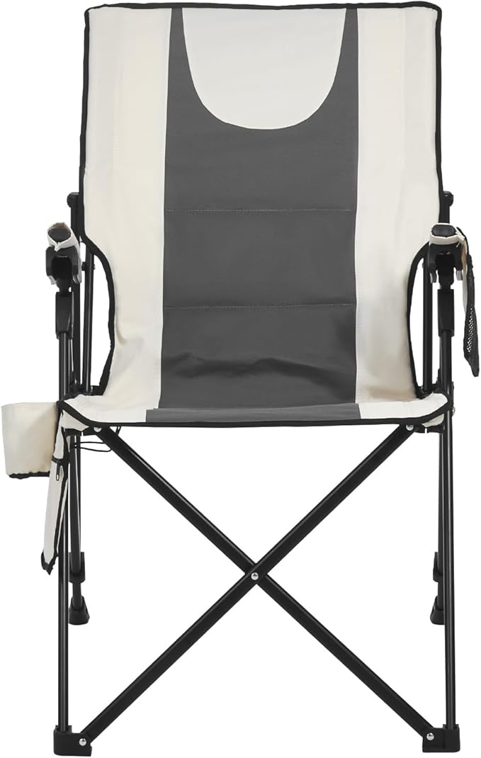 VEVOR Heated Camping Chair, 3 Heat Settings, High Back Folding Camping Chair, Supports 260lbs, Full