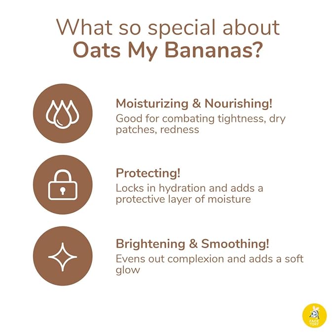 FACETORY K Beauty Face Mask Skin Care - OATS MY BANANAS CALMING Sheet Mask with Oat Extract | Milky