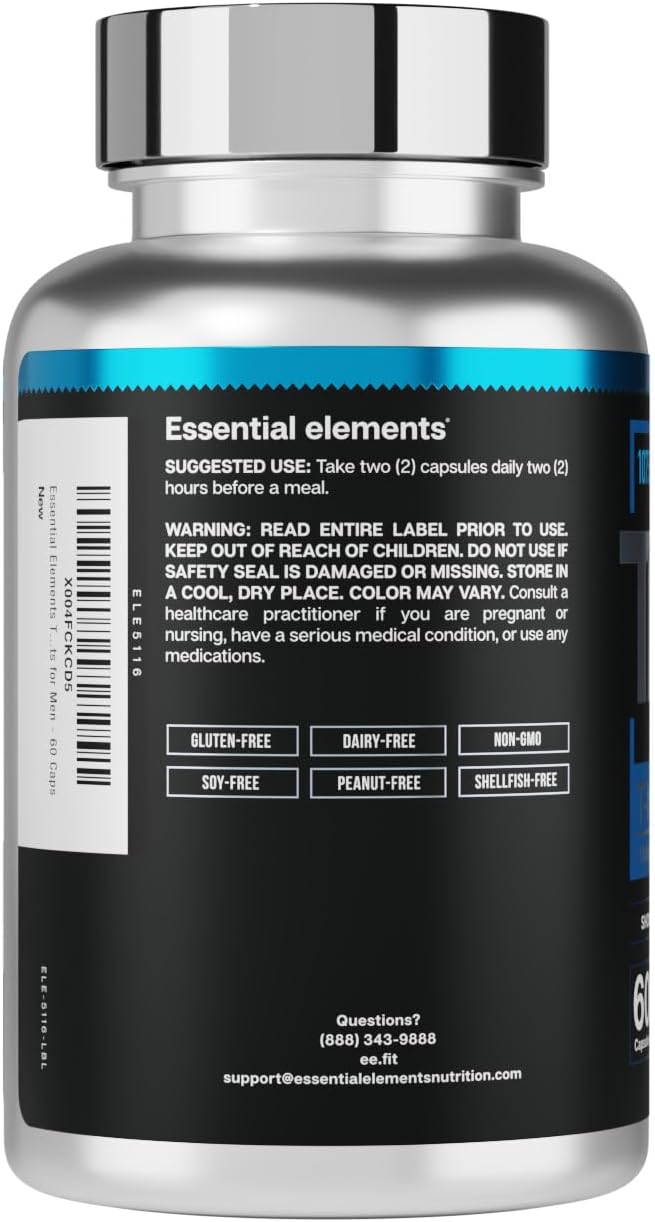 Essential Elements T-Hero Platinum Male Health Supplement for Mens Health - Muscle Growth Support &