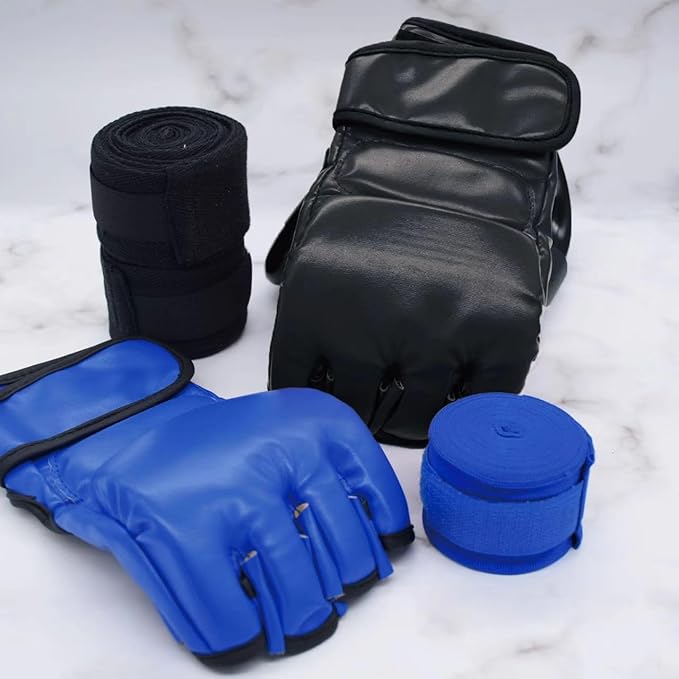 2 Pairs Boxing Gloves Kickboxing Gloves for Men Women Beginner Professional Shockproof Leather