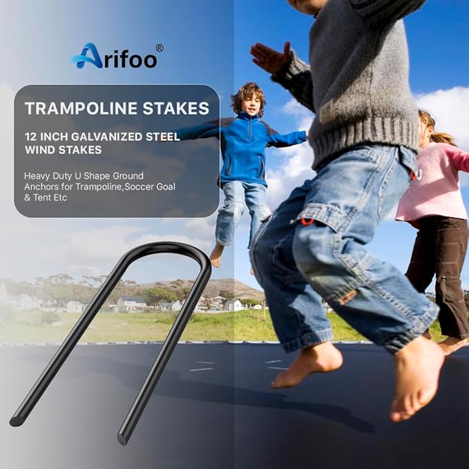 Heavy Duty Trampoline Stakes Anchors High Wind U Type Sharped Ends Safety Ground Anchors Galvanized