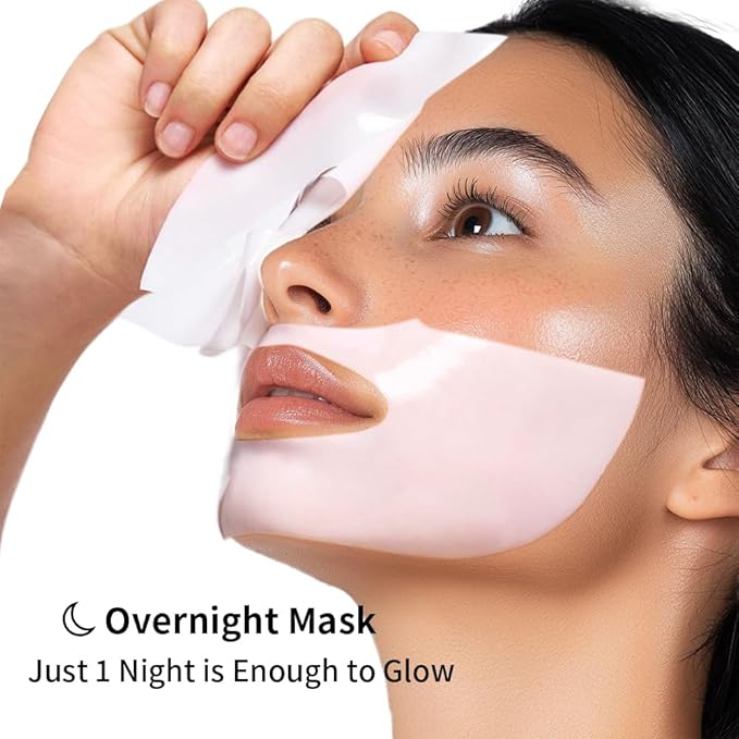 Low Molecular Weight Collagen Overnight Hydrogel Mask, Enhances Skin Elasticity, Reduces Pores