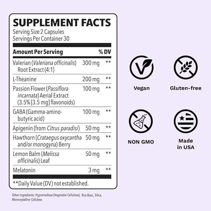 Rest-ZZZ Extra Strength - Sleep Support Supplement - Fall Asleep & Stay Asleep - Calms Nervous