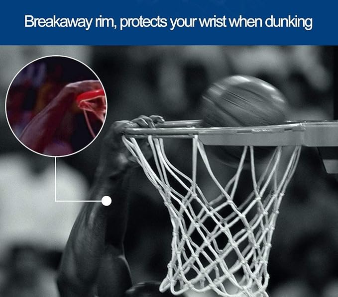 Professional 180º Heavy Duty Breakaway Basketball Rim,18 inch Single Spring Flex Rim Goal