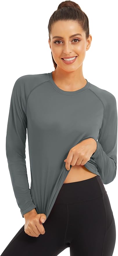 MAGCOMSEN Women's 2 Pack Long Sleeve Shirts UPF 50+ Sun Protection Quick Dry Swim Shirt for Rash