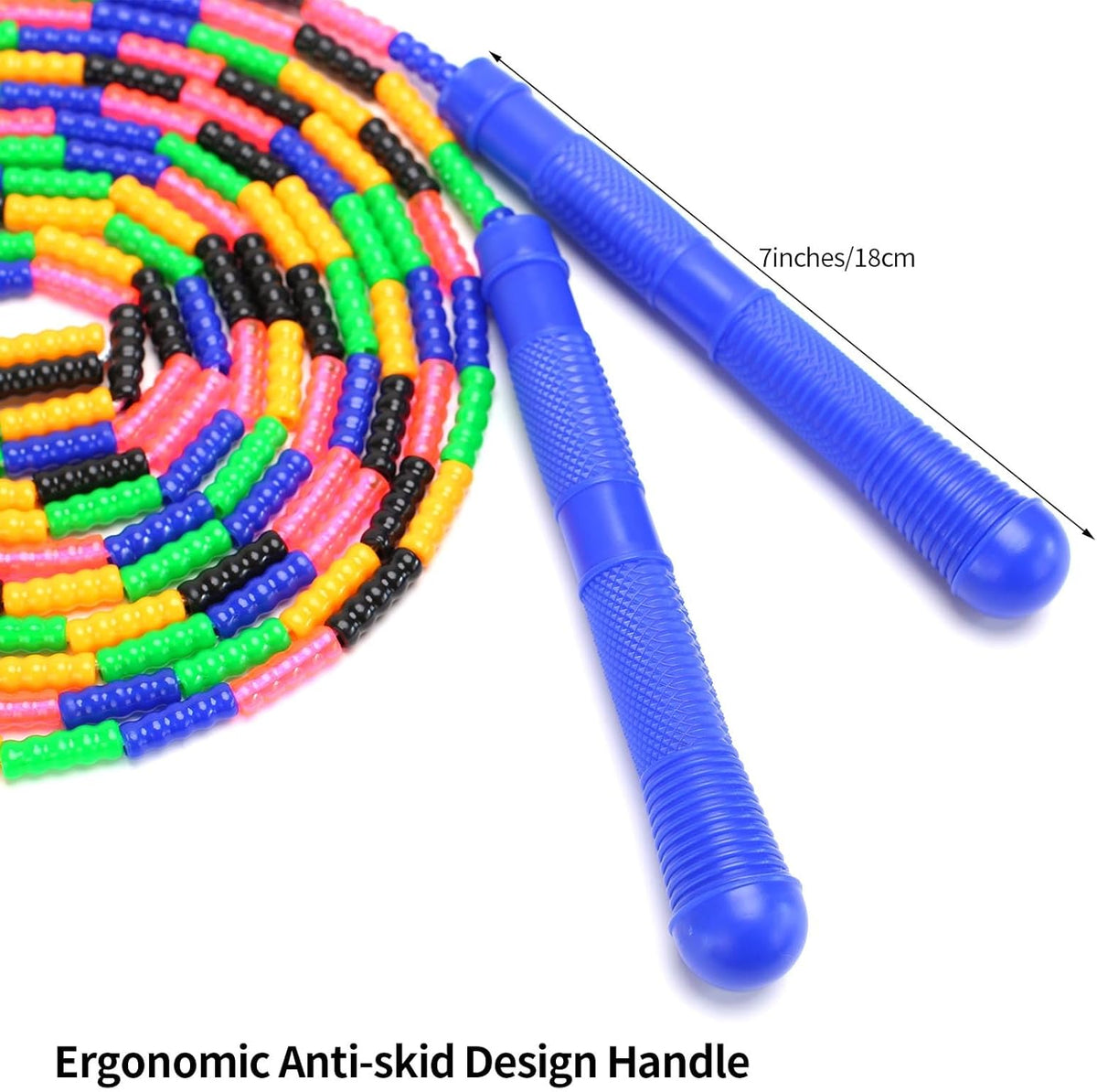 Dutch Jump Rope 16 FT 1 Pack/2 Pack, Long Soft Beaded Jump Rope, Adjustable Segmented Skipping Rope