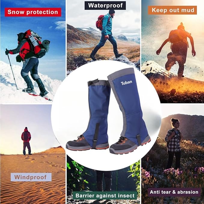 Waterproof Gaiters,Hiking Gaiters,Lightweight Adjustable Leg Gaiters for Men Women,Available in All
