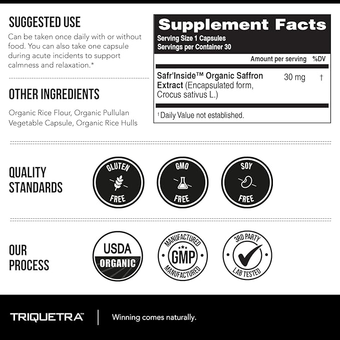 Organic Saffron Extract: Optimized Extract with Safromotivines, Safranal, and Crocins – Clinically