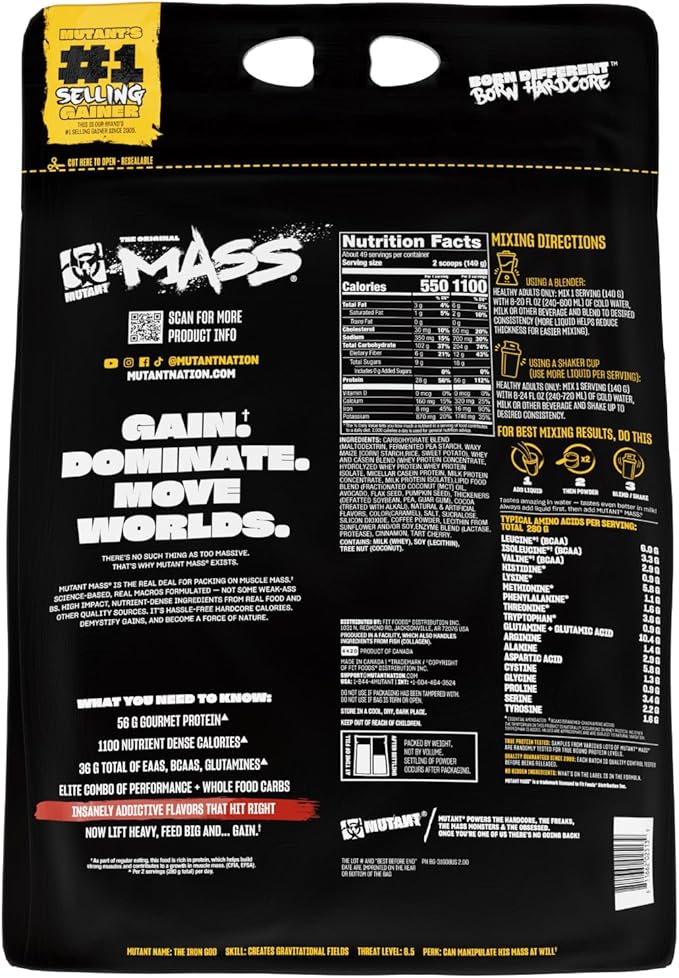 Mutant Mass Weight Gainer Protein Powder ??Build Muscle Size and Strength with 1100 Calories