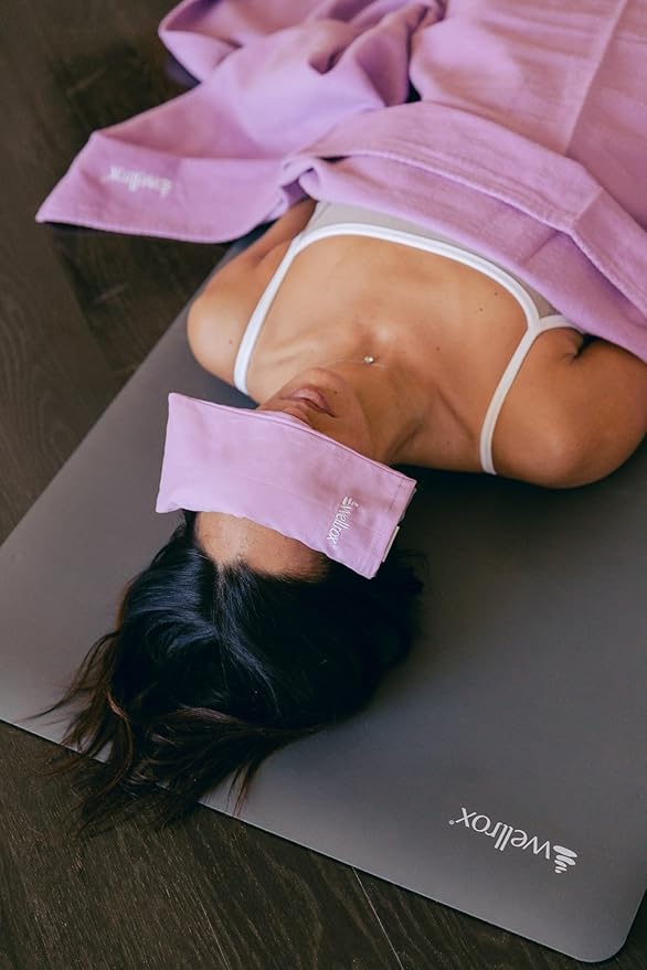 Weighted Eye Pillow - Flaxseeds & Lavender Eye Pillow Weighted for Restorative Yoga, Meditation &