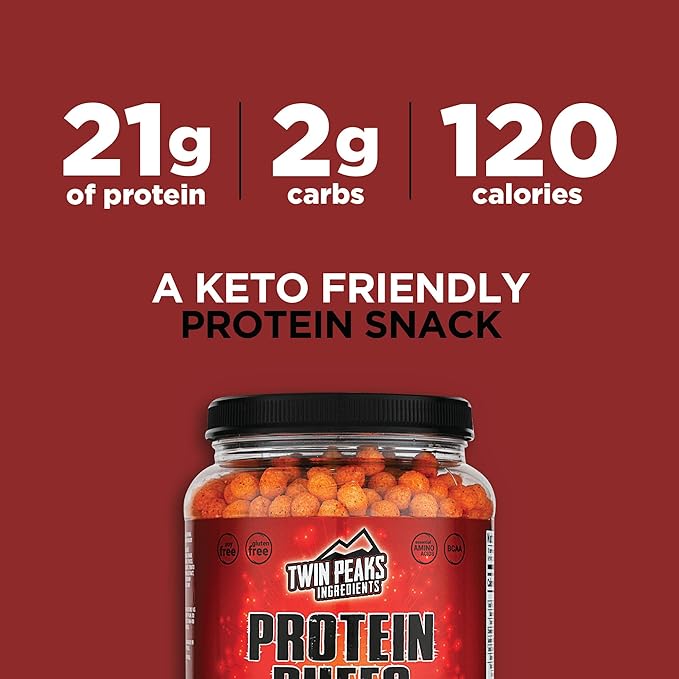 Twin Peaks Protein Puffs - (Mesquite Barbecue), Keto Friendly, Low Carb Snack (300g, 21g Protein