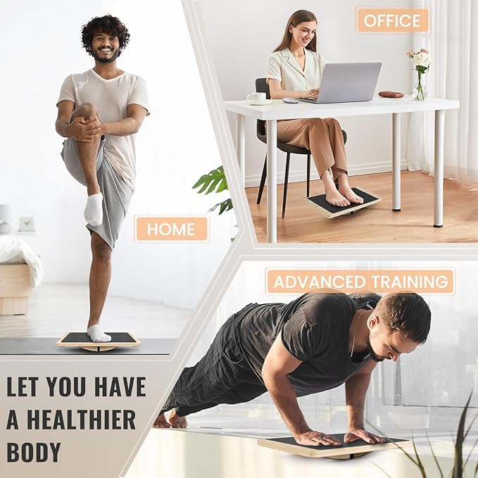 Balance Board Professional Wobble Board for Adults Anti-Slip 350LBS Balance Boards for Physical