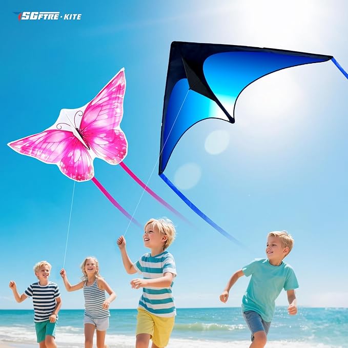 3 Piece Set Butterfly Delta Octopus Kites for Kids and Adults,Easy to Fly for Outdoor Adults